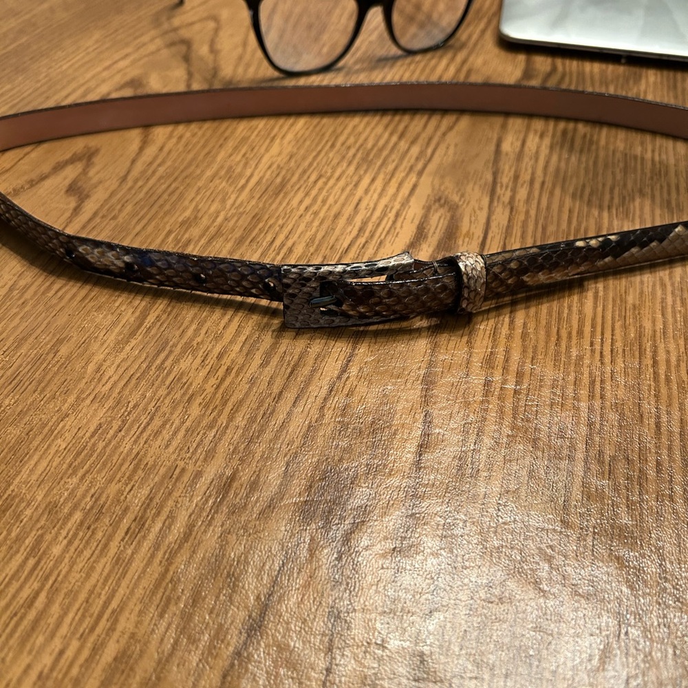 Neiman Marcus Brown Snake Print Belt